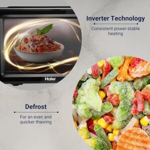 81csDC8hGFL._SX679_ Haier 19 L Inverter Technology, Light Weight, Defrost, 5 Power Levels Solo Microwave Oven (HIL1901MBPB, Black)