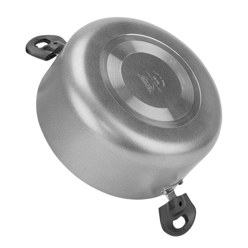 NAVRANG Nonstick Biryani & Stew Pot – 7.7 Litre with Glass Lid | 28 cm Multipurpose Aluminum Cooking Handi | Non-Induction | Grey