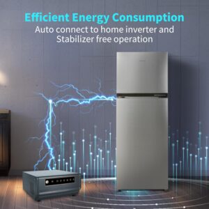81oe67559SL._SL1500_ SHARP 265 L Frost Free Double Door 2 Star Refrigerator |Japan 7 Shield Protection|Hi-Tech Inverter | (Silver Hairline, SJ-FF305V2-PSH)