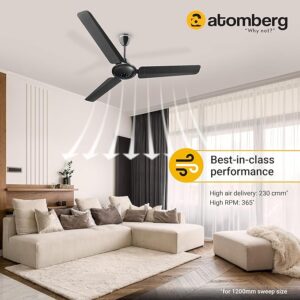 81v1wb87VwL._SX679_ atomberg Ikano 1200mm BLDC Ceiling Fan with Remote | 5 star | High Air Delivery | LED Speed Indicator | Low Noise | Timeless Design with Power Saving | 2 Year Warranty|Gloss Black