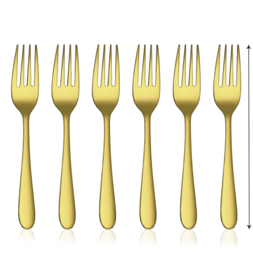 DESSERT FORK STAINLESS STEEL CUTLERY WITH GOLD PVD COATING MONIKA