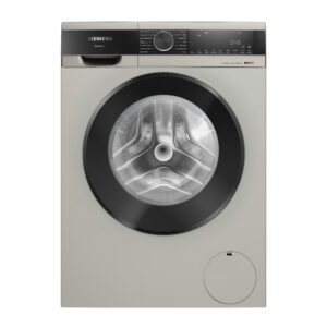 fsdf Siemens WG44A20XIN IQ700 Silver Inox 9Kg 1400 RPM Large LED Touch Display 60 Liters Soft Care Drum AI Active Water Plus with 256 Sensing Levels Front Load Washing Machine