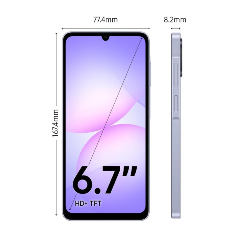 61gFZILdRKL._SL1500_ Samsung Galaxy A07 5G Smartphone (Light Violet, 4GB RAM, 128GB Storage)