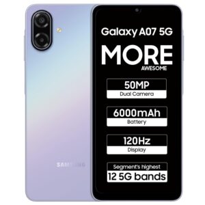 71nl2jfmdDL._SL1500_ Samsung Galaxy A07 5G Smartphone (Light Violet, 4GB RAM, 128GB Storage)